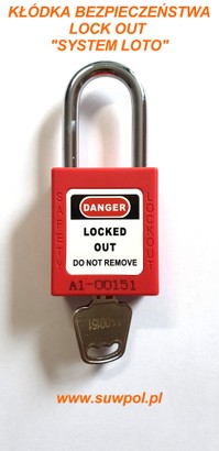 Kłódka bezpieczeństwa LOTO "LOCK OUT" - CZERWONA (SYSTEM LOTO SAFETY)