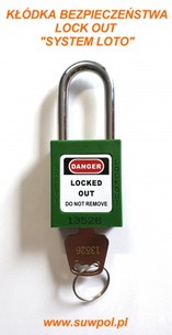 Kłódka bezpieczeństwa LOTO "LOCK OUT" - ZIELONA (SYSTEM LOTO SAFETY)